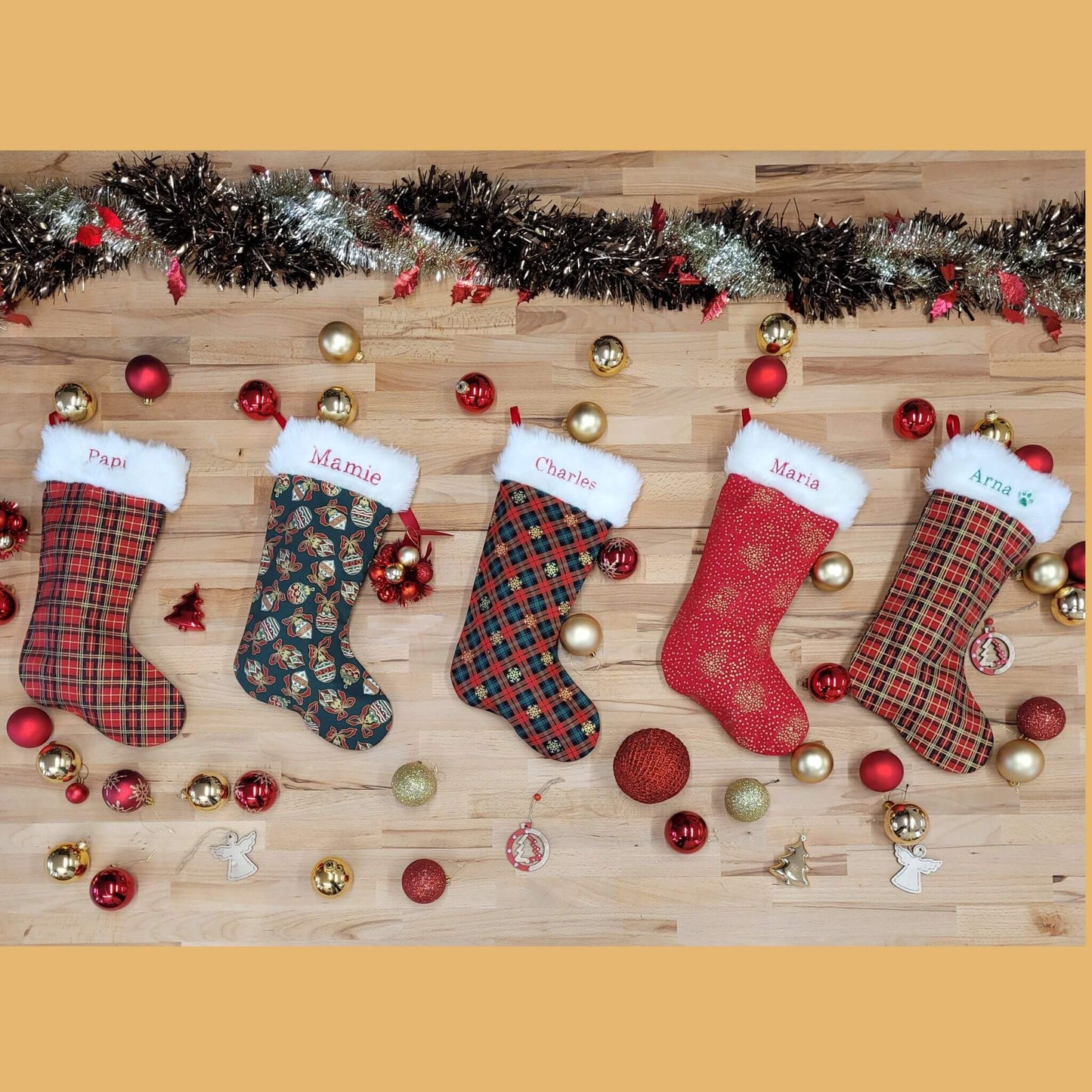 Chaussette de Noël Personnalisée - fait main dans notre atelier