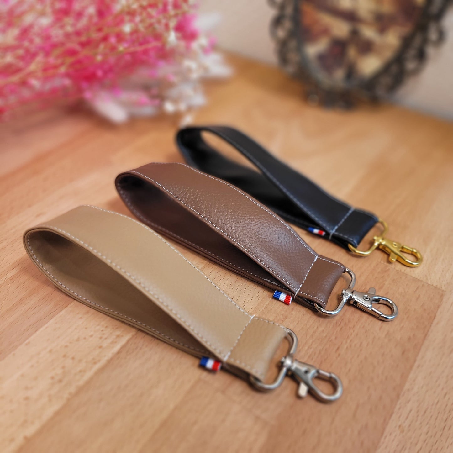 Porte clé simili Beige
