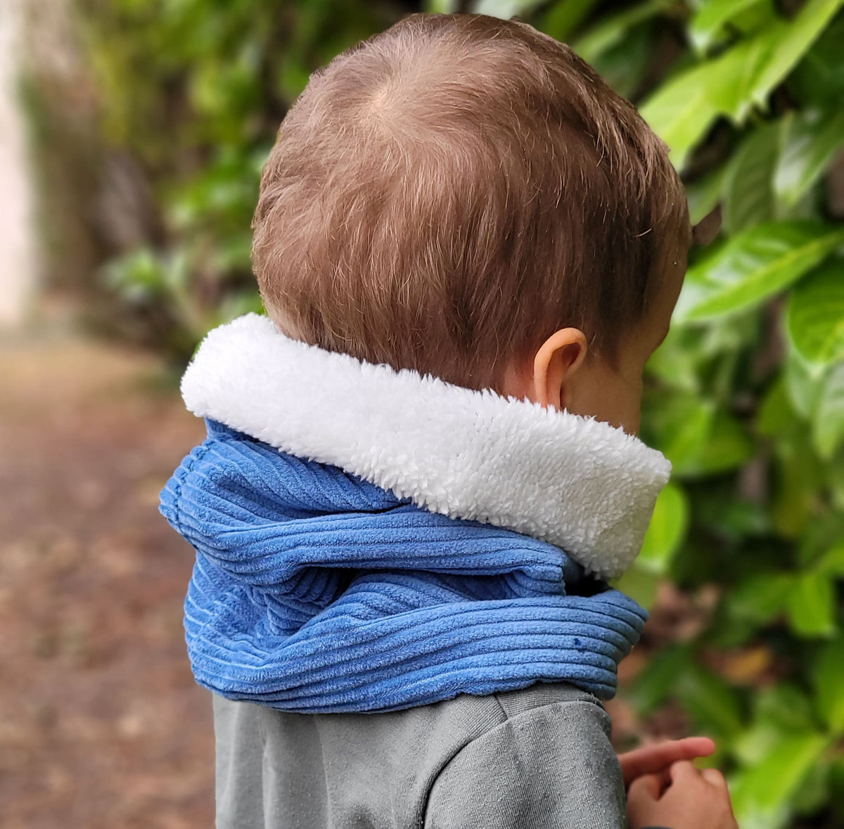 Snood velours bleu