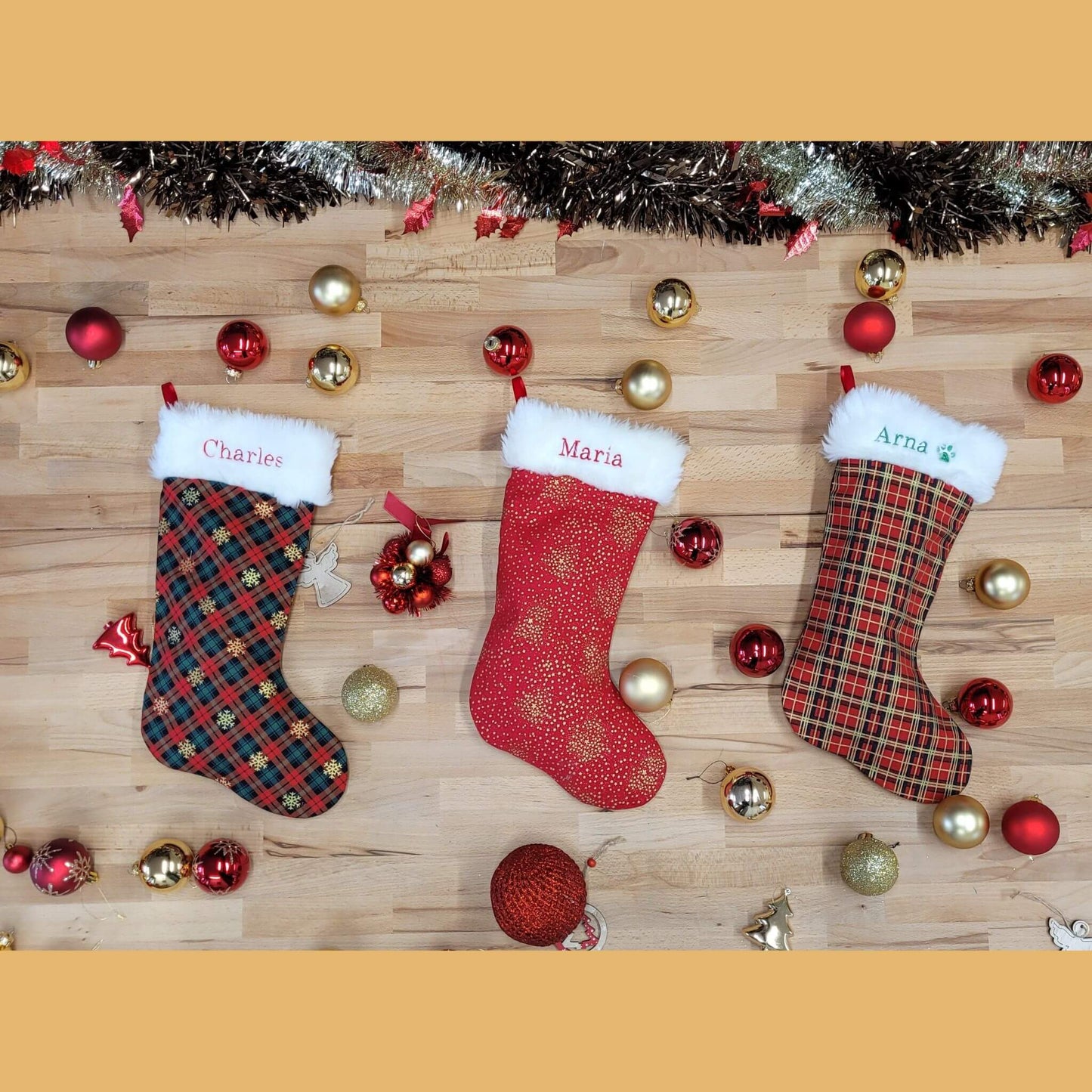 Chaussette de Noël Personnalisée - fait main dans notre atelier