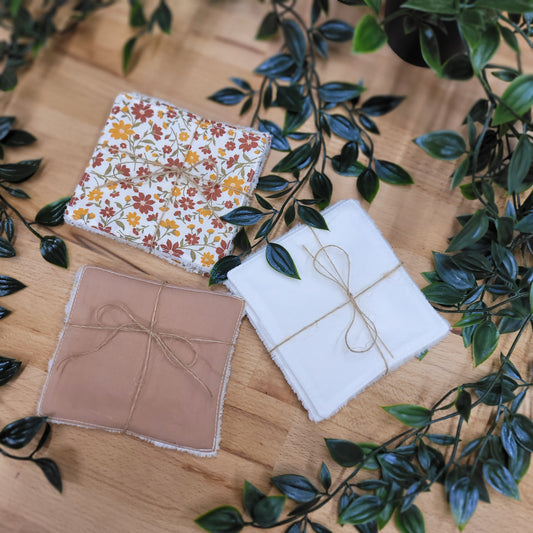 Lingettes lavables en coton et micro éponge bambou