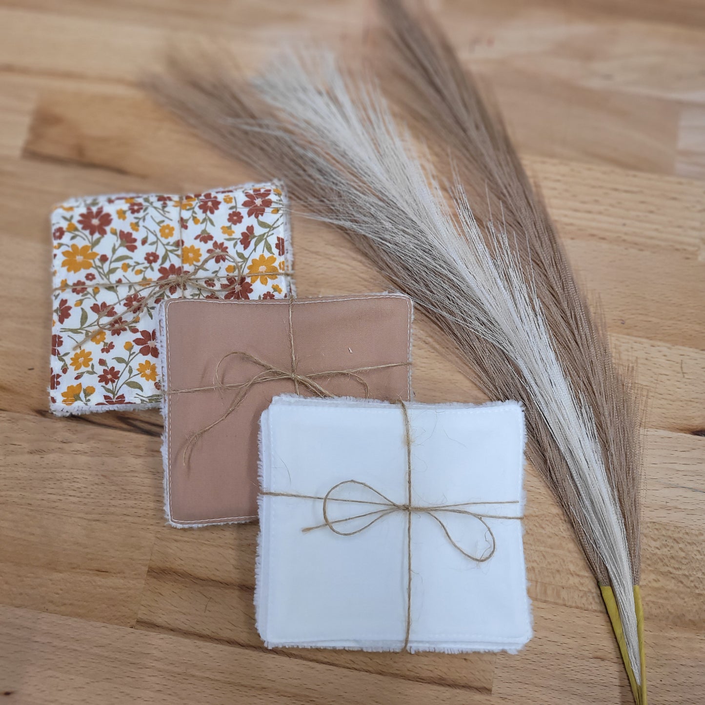 Lingettes lavables en coton et micro éponge bambou