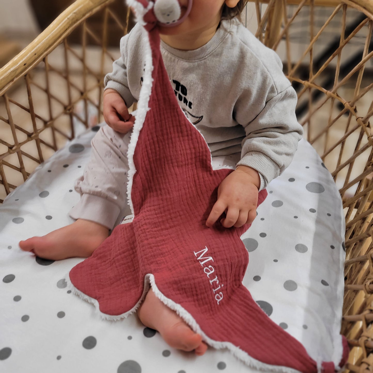 Doudou oiseau gaze de coton