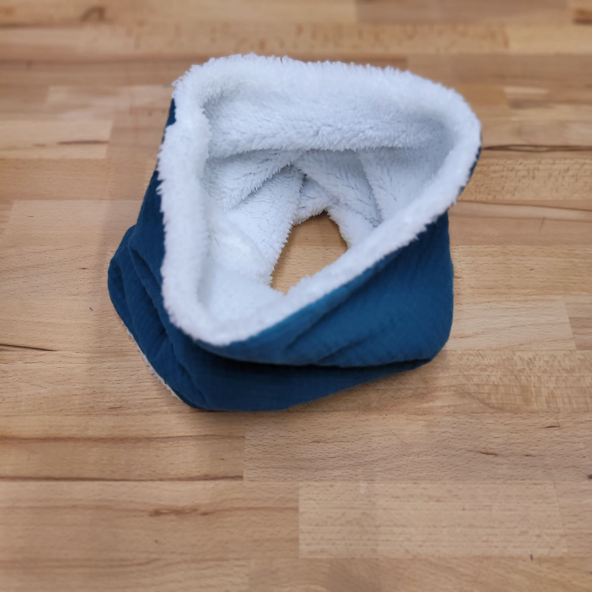 Snood double gaze bleu canard