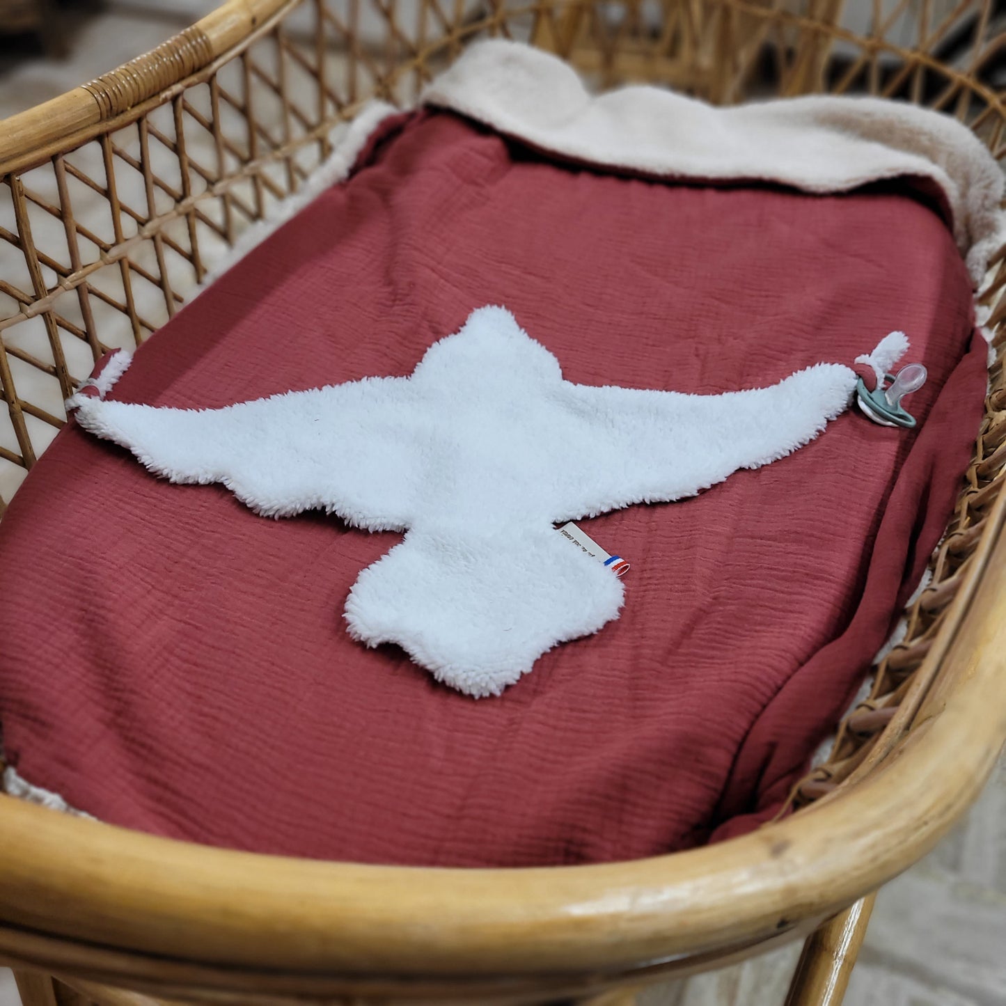 Doudou oiseau gaze de coton