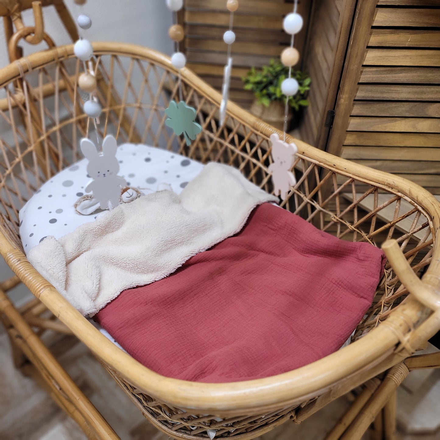 Couverture gaze de coton bois rouge