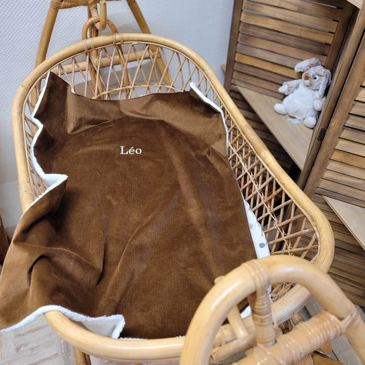 Couverture velours marron