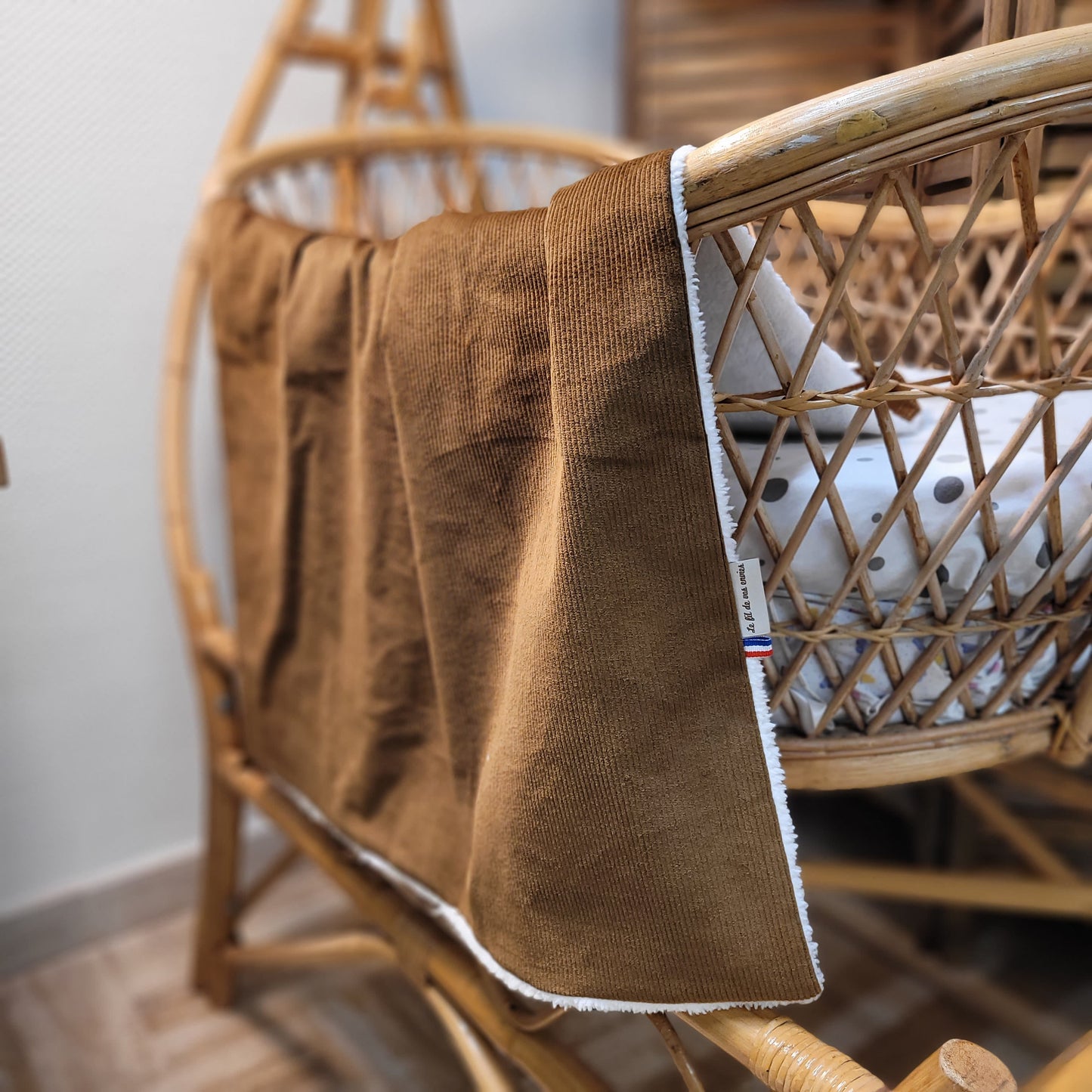 Couverture velours marron