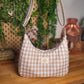 Sac demi-lune vichy camel