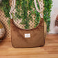 Sac demi-lune velours marron