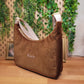 Sac demi-lune velours marron