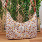 Sac demi-lune coton fleuri