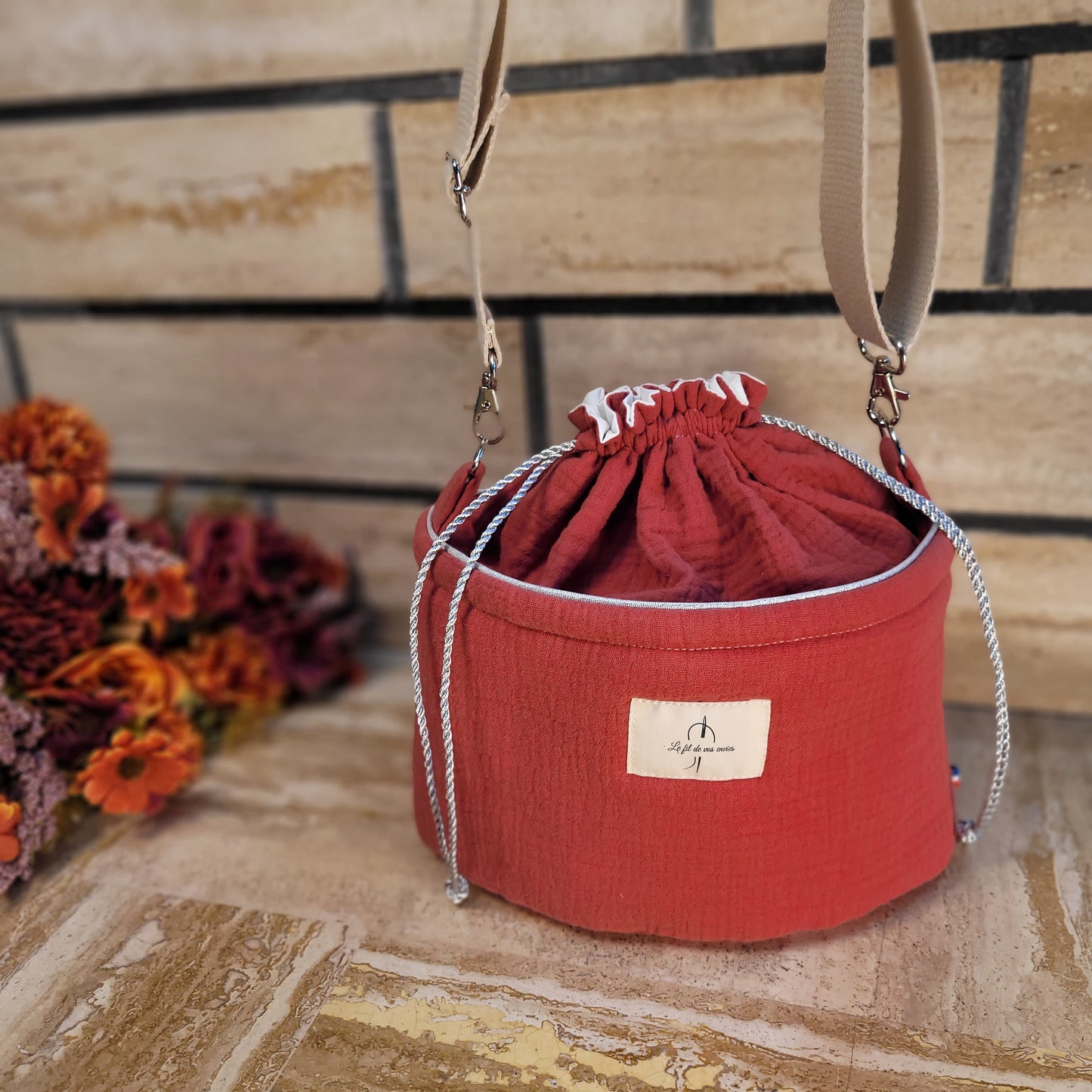 Le Baluchon Double gaze rouge bois