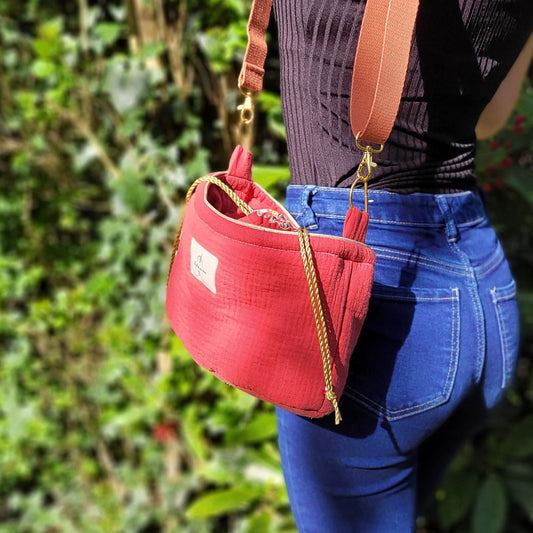 Le Baluchon Double gaze rouge bois