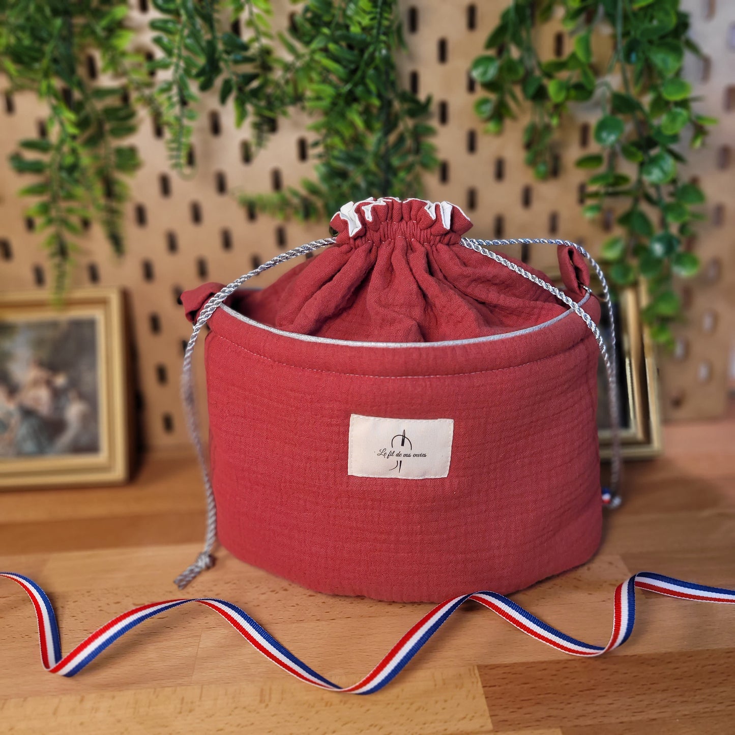Le Baluchon Double gaze rouge bois