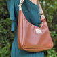 Sac demi-lune simili Marron