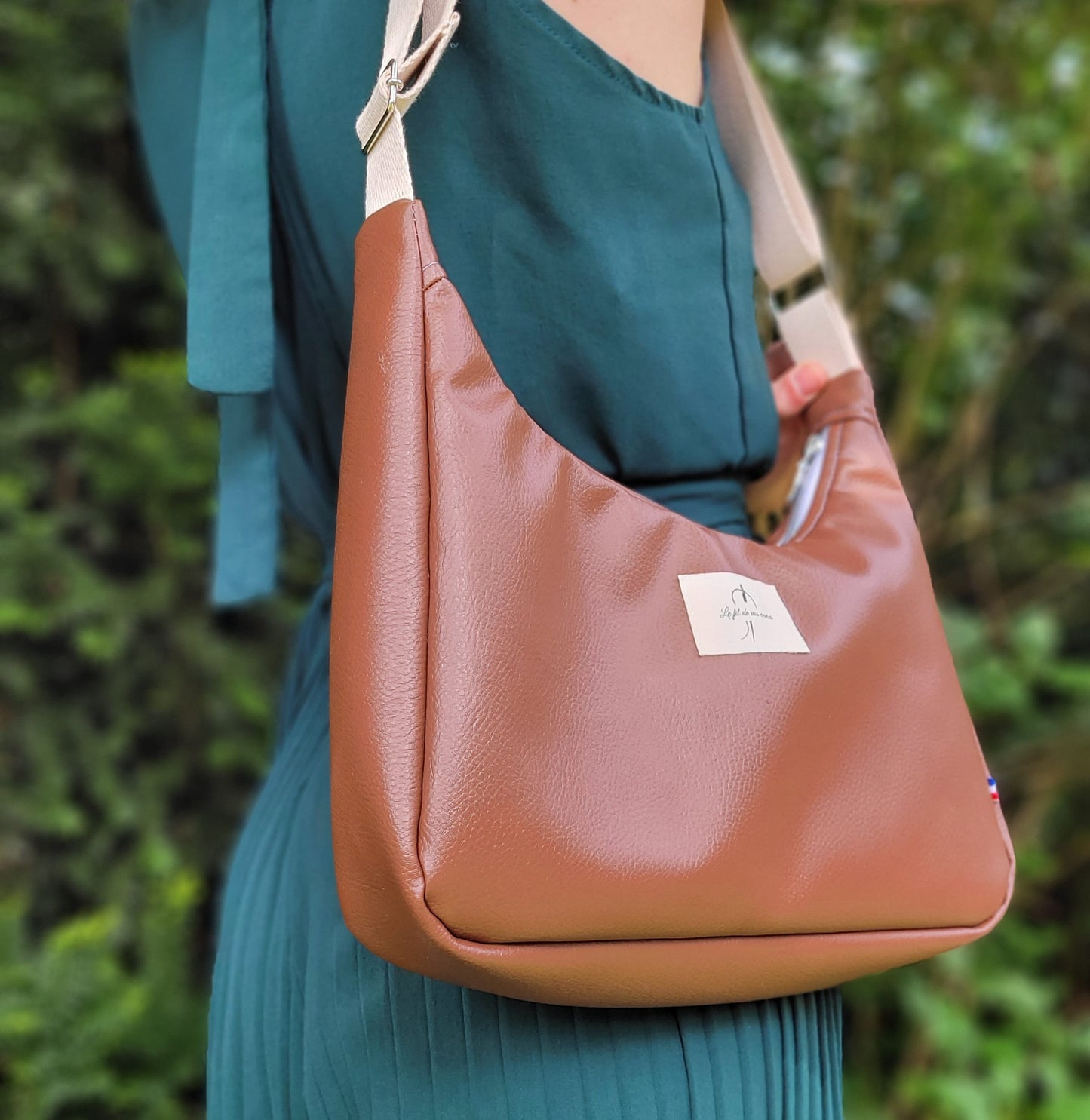 Sac demi-lune simili Marron