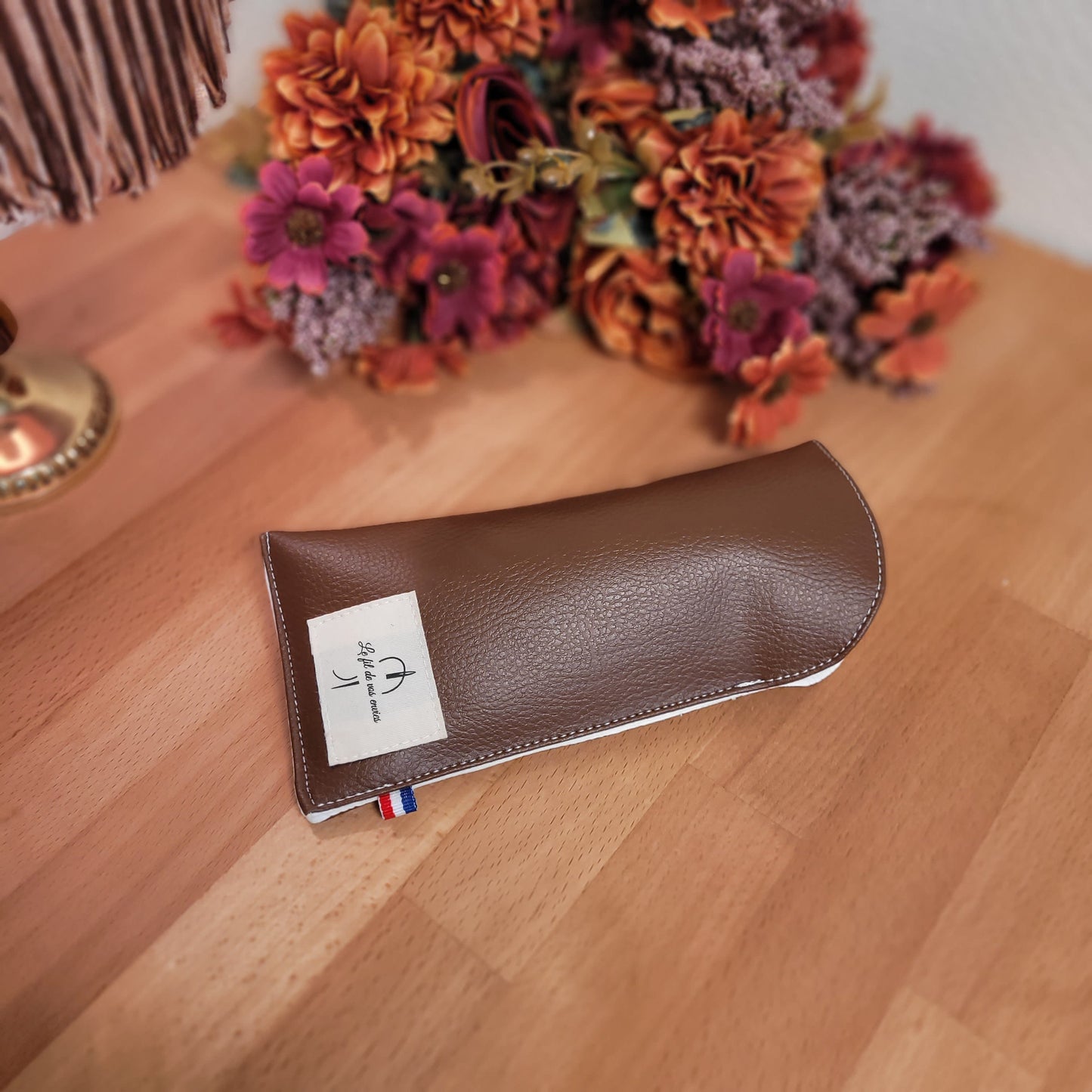 Etui à lunettes simili Marron