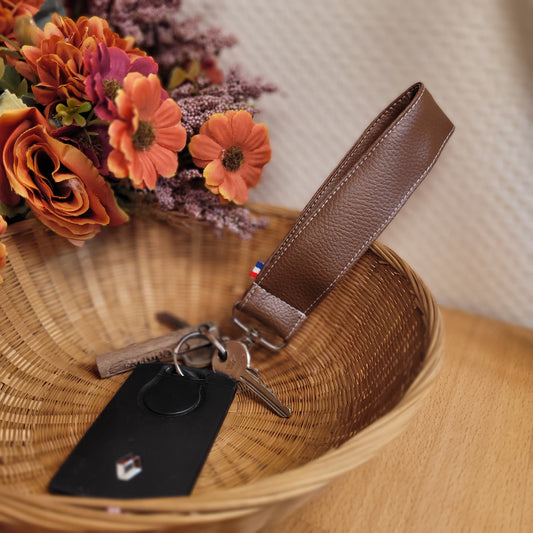 Porte clé simili Marron