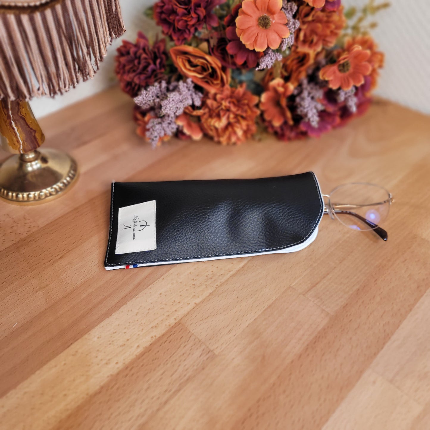 Etui à lunettes simili Noir