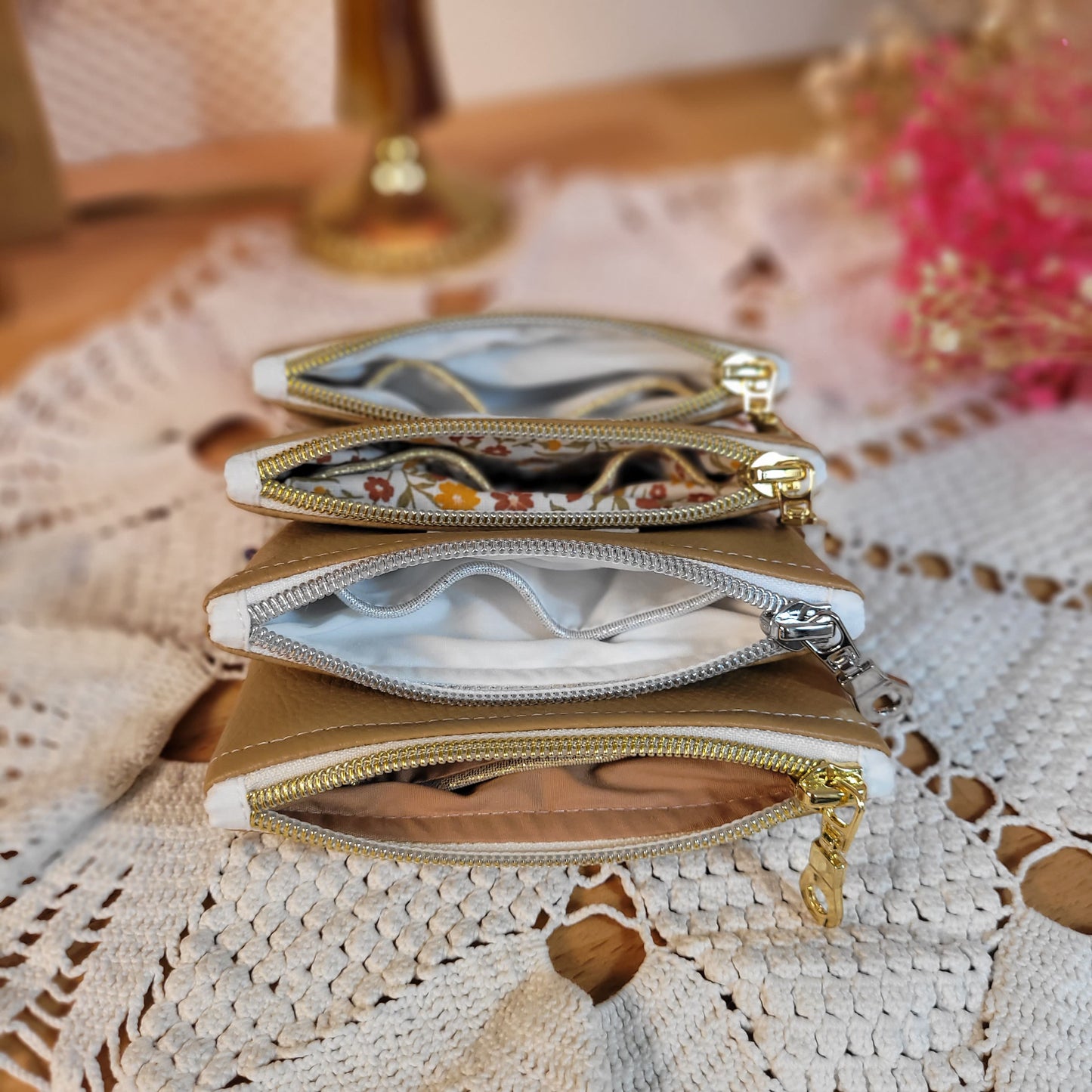 Porte-monnaie simili Beige