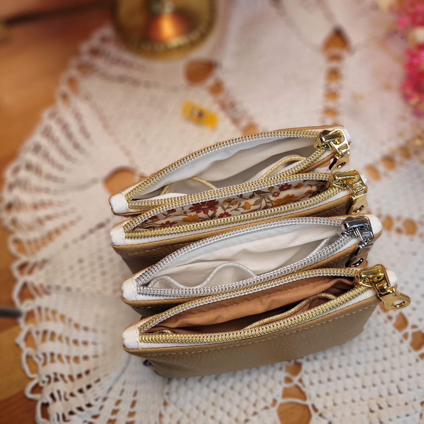 Porte-monnaie simili Beige