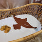 Doudou oiseau double gaze marron