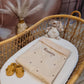 Couverture velours côtelé beige fleuri