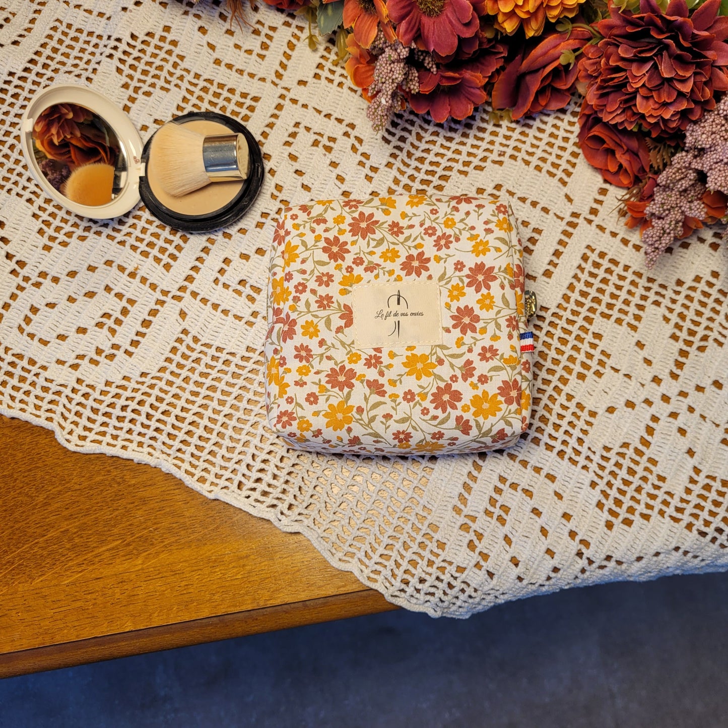 Trousse de toilette fleurie