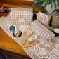 Trousse de toilette vichy camel