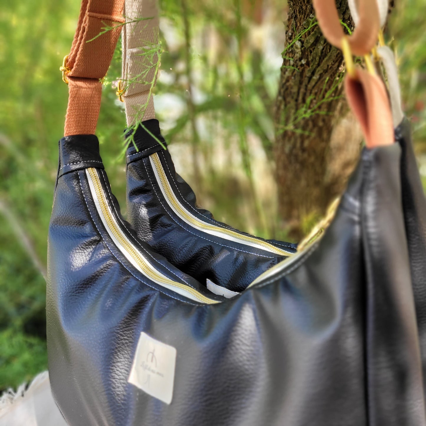 Sac demi-lune simili Noir