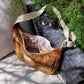 Sac demi-lune velours marron
