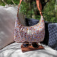 Sac demi-lune coton fleuri