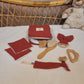 Trousse de naissance rouge bois