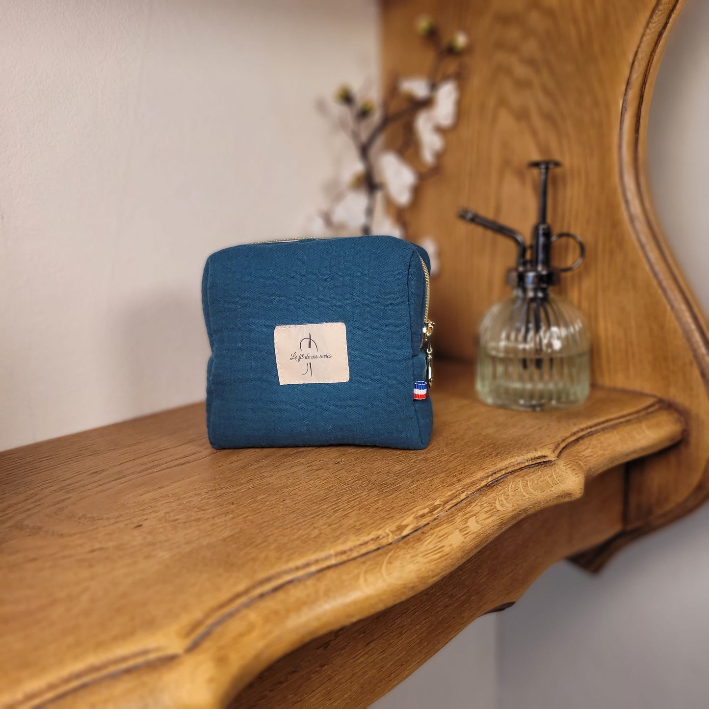 Trousse de toilette bleu canard