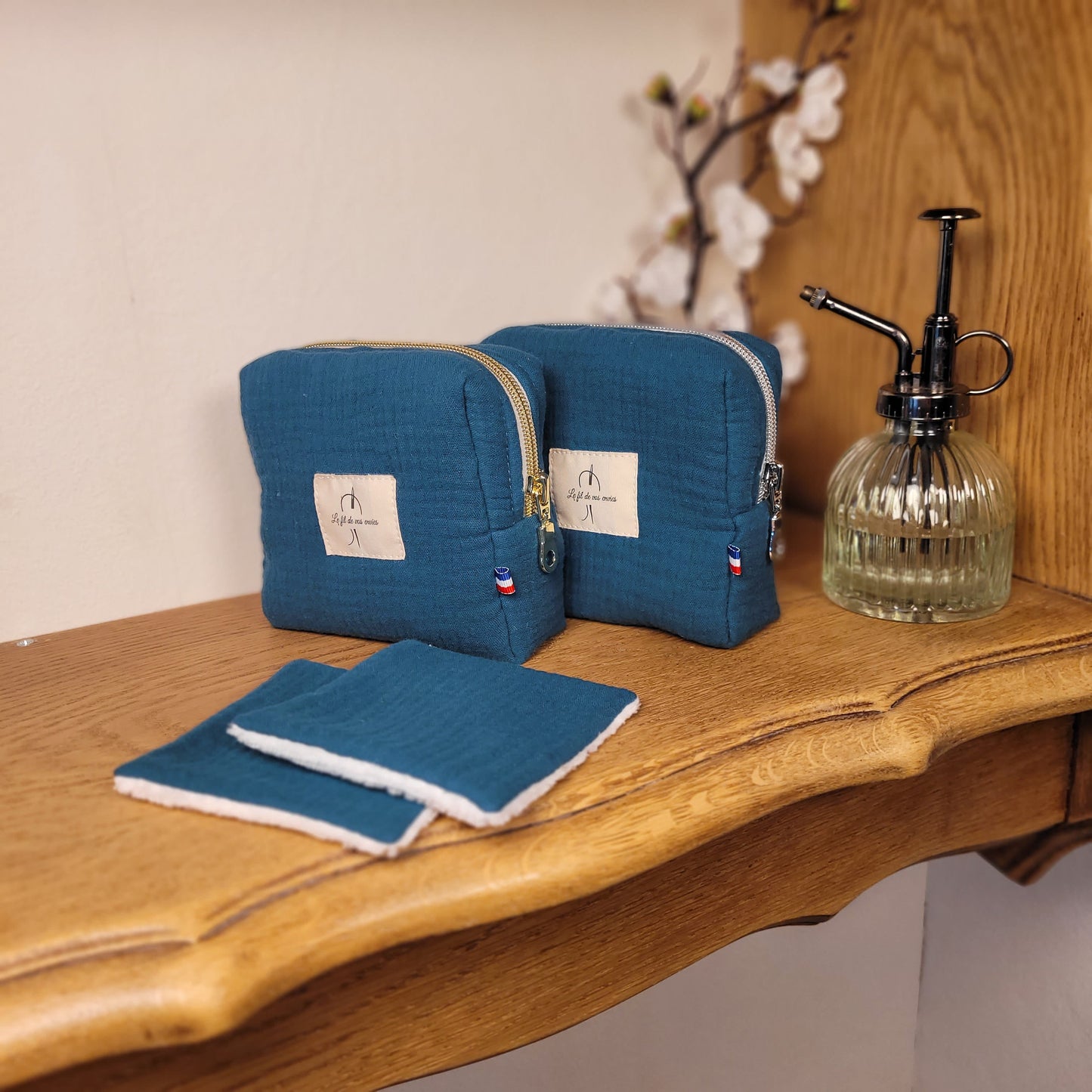 Trousse de toilette bleu canard
