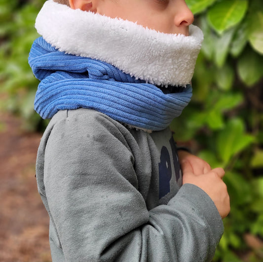 Snood velours bleu